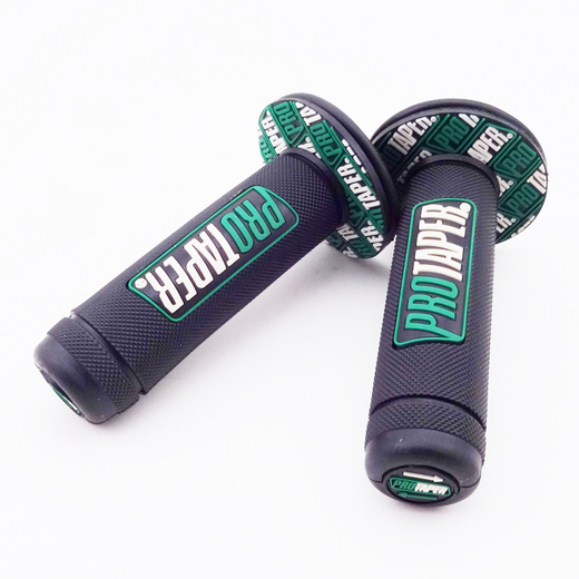 Ручки руля резиновые питбайк (пара) Pro-Taper черные/зеленые с пластиковой ручкой газа pitbikemarket.ru